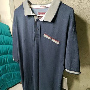 Abstract One Polo Shirt Men's Size 4X Blue & Silver NWT
